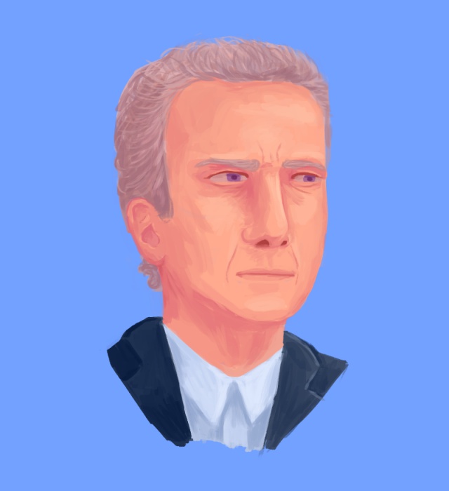 a digital paiting of a gray-haired man